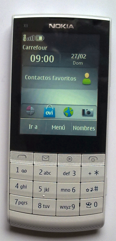 Nokia X3 Touch and Type vista delantera